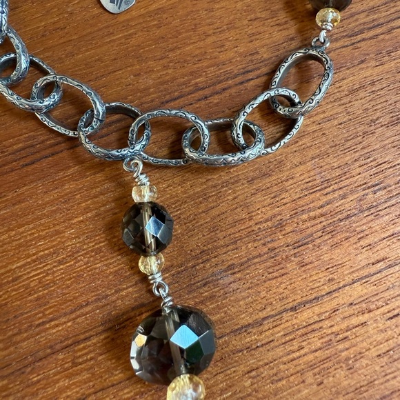 Beautiful Vintage Silpada 925 Sterling Silver Smoky Quartz & Citrine Necklace - Picture 11 of 13